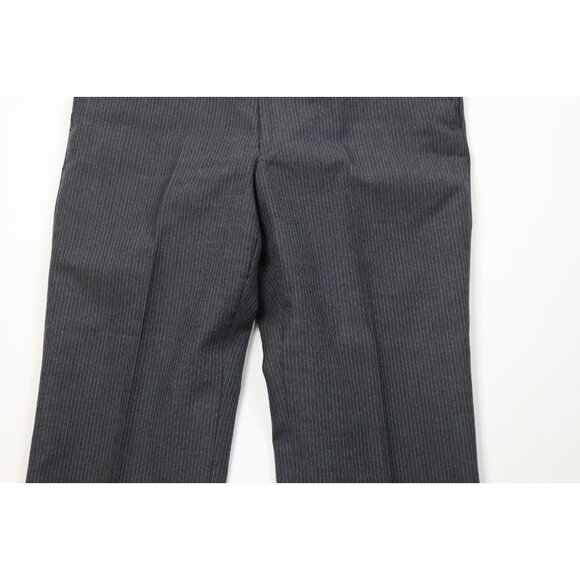 Vtg 70s Streetwear Mens 42R 2 Piece Wool Pinstriped Suit Wedding Gray Pants 34 - Picture 14 of 16